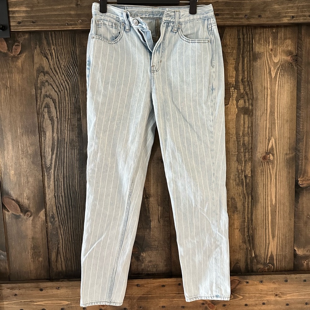 American Eagle pinstripe MOM jeans